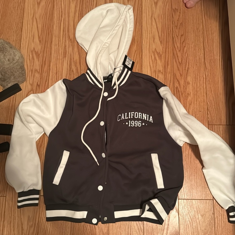 A Charlotterusse jacket, medium and grey.